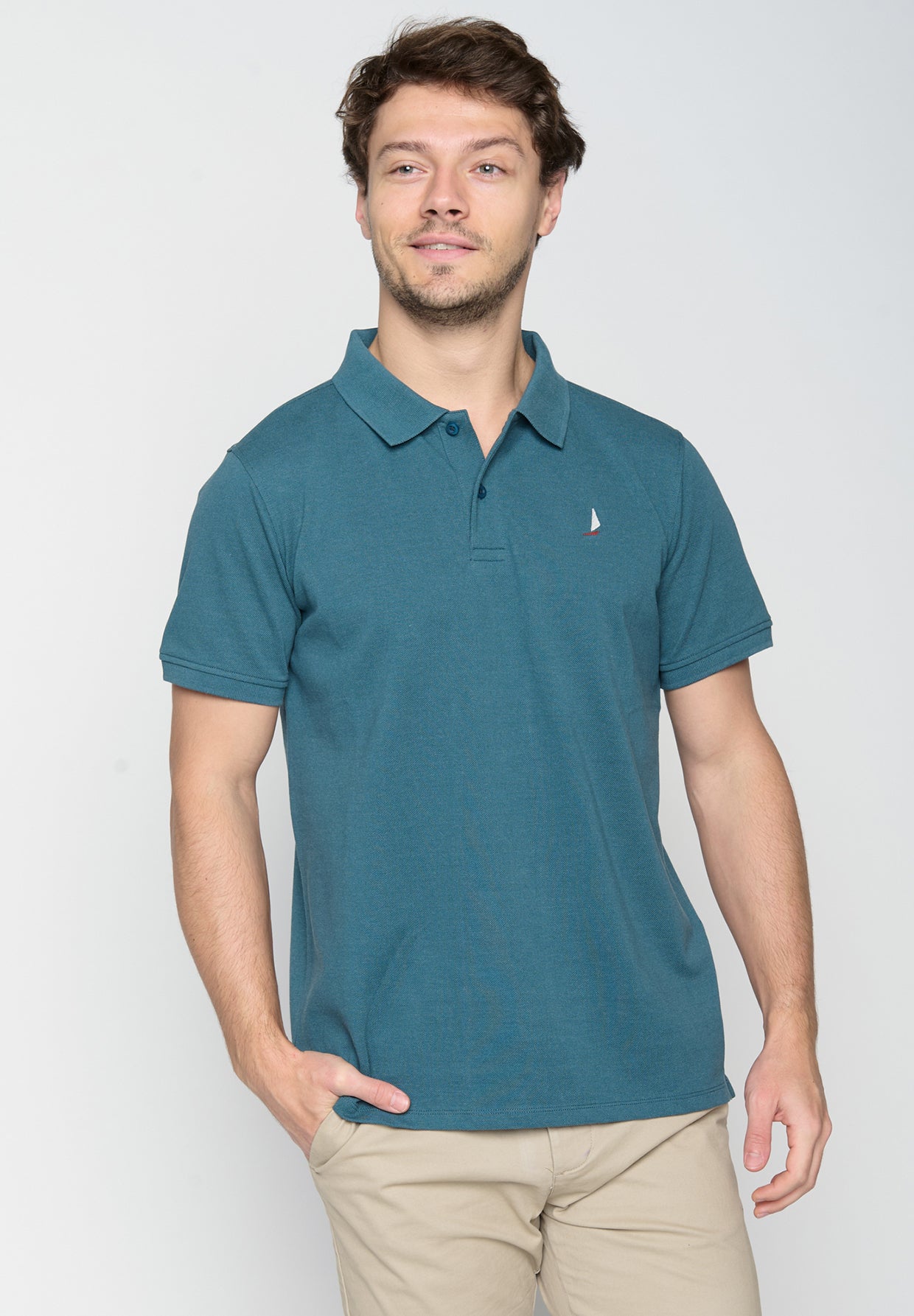 Blau:  Sportliches Polo aus Baumwoll-Mix für Herren [20386]