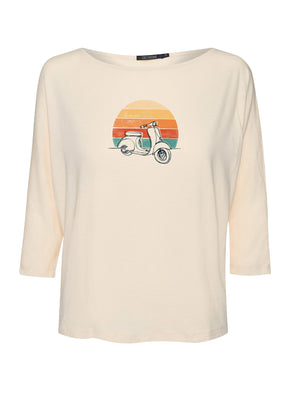 Sand: Lässiges Longsleeve aus Bambus Mix für Damen [20391]