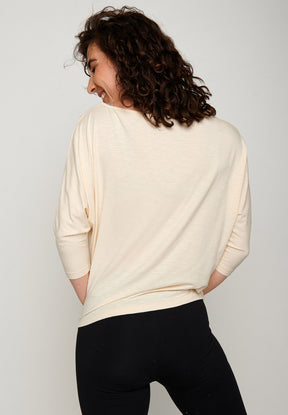 Sand: Lässiges Longsleeve aus Bambus Mix für Damen [20394]