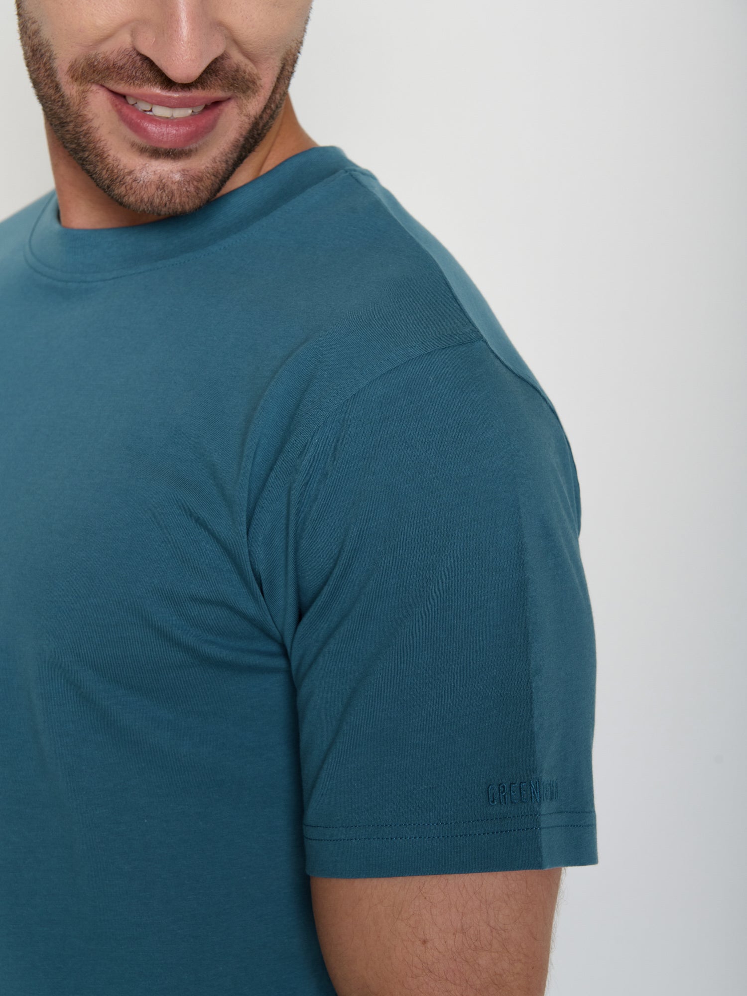 Tidal Blue: Lässiges Oversize-T-Shirt aus Bio-Baumwolle für Herren [20442]