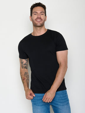 Schwarz:  Sportliches T-Shirt aus Bio-Baumwolle für Herren [20450]