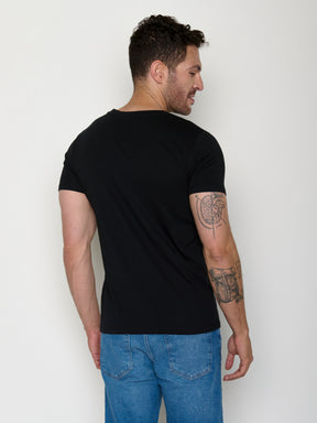 Schwarz:  Sportliches T-Shirt aus Bio-Baumwolle für Herren [20453]