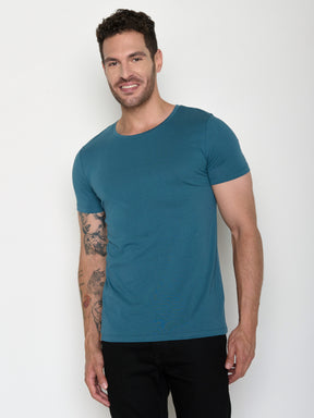 Blau:  Sportliches T-Shirt aus Bio-Baumwolle für Herren [20455]