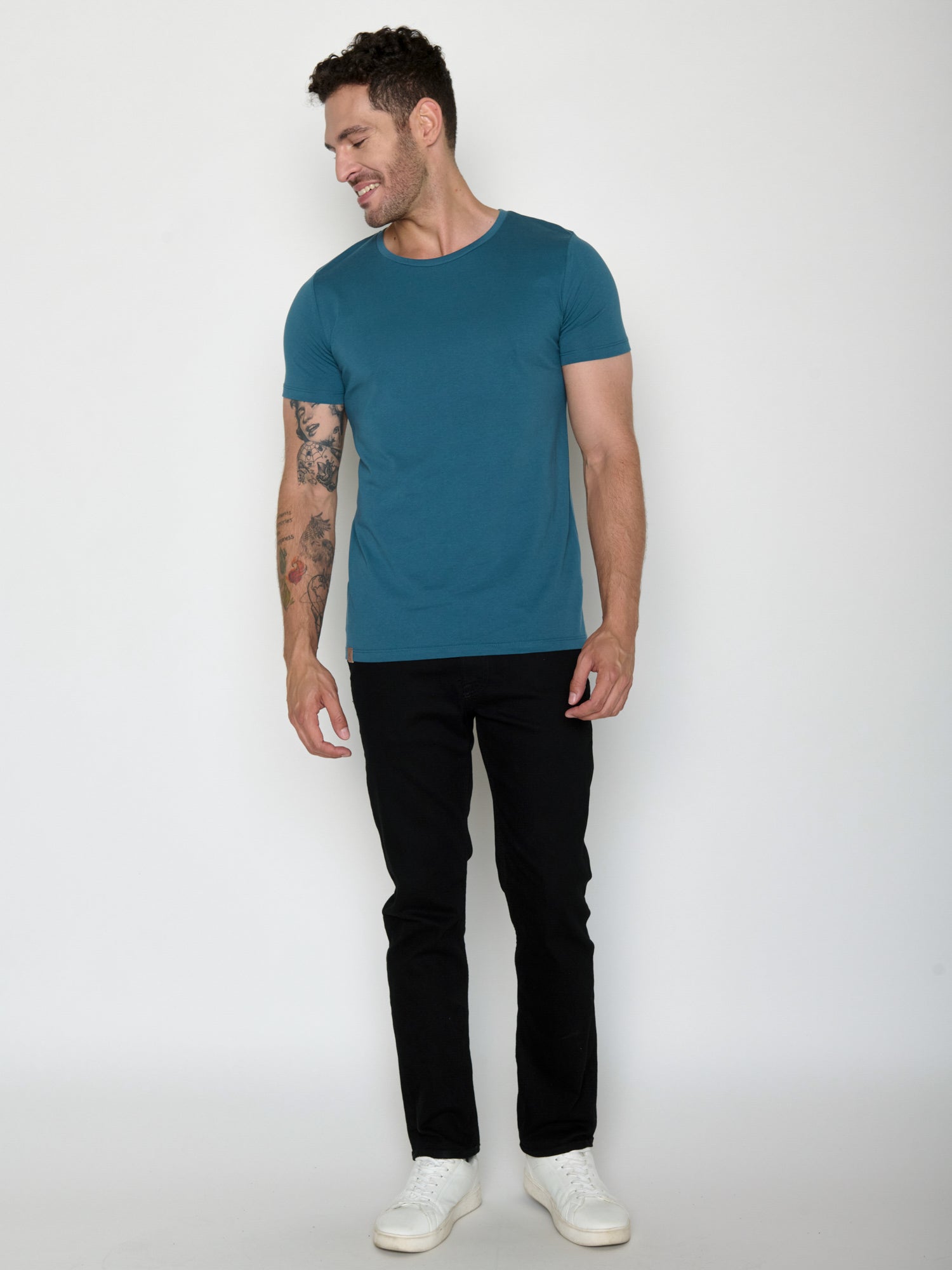 Blau:  Sportliches T-Shirt aus Bio-Baumwolle für Herren [20457]