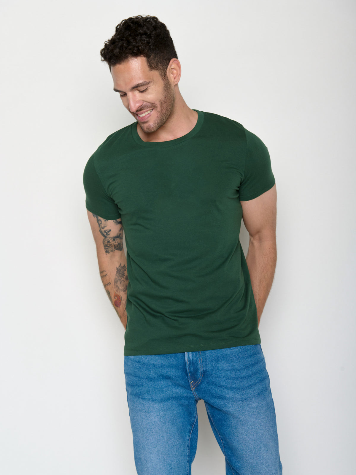 Grün:  Sportliches T-Shirt aus Bio-Baumwolle für Herren [20460]