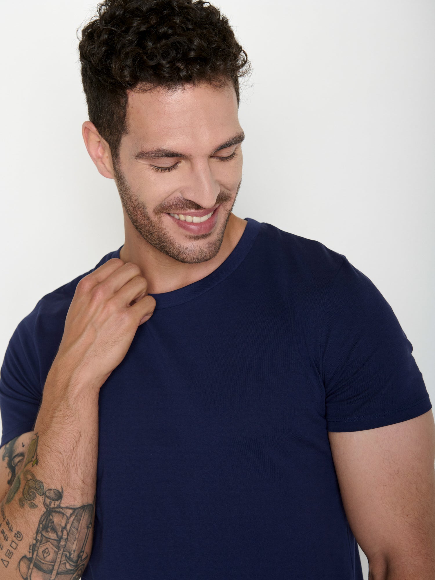 Blau:  Sportliches T-Shirt aus Bio-Baumwolle für Herren [20466]