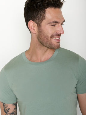 Soft Sage: Sportliches T-Shirt aus Bio-Baumwolle für Herren [20471]