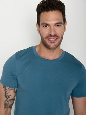Tidal Blue: Sportliches T-Shirt aus Bio-Baumwolle für Herren [20481]