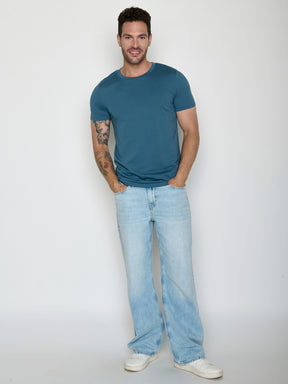 Tidal Blue: Sportliches T-Shirt aus Bio-Baumwolle für Herren [20482]