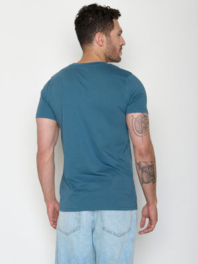 Tidal Blue: Sportliches T-Shirt aus Bio-Baumwolle für Herren [20483]