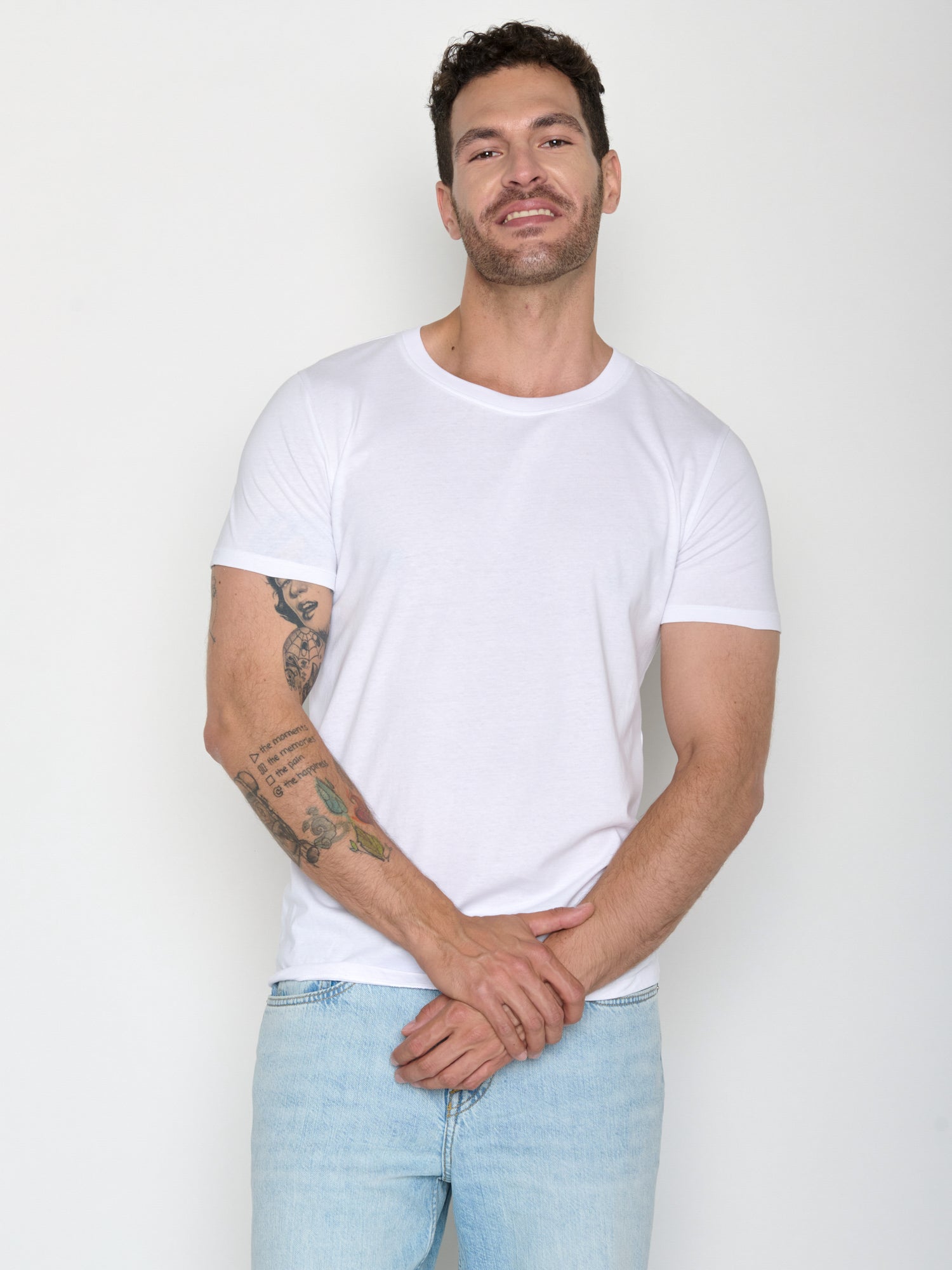 Weiß:  Sportliches T-Shirt aus Bio-Baumwolle für Herren [20490]
