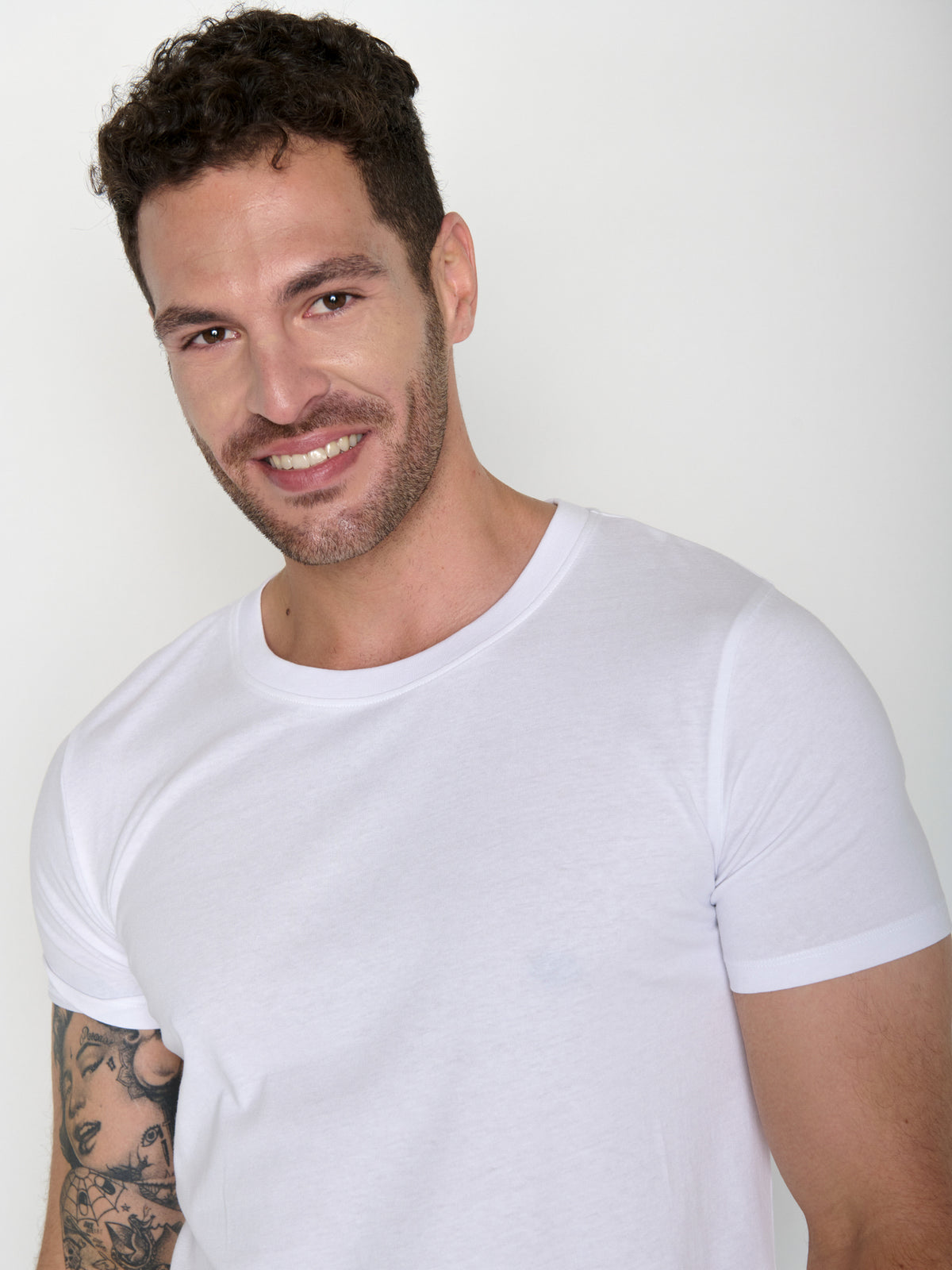 Weiß:  Sportliches T-Shirt aus Bio-Baumwolle für Herren [20491]