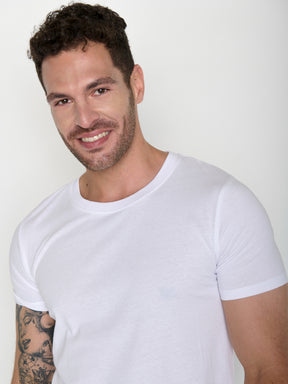 Weiß:  Sportliches T-Shirt aus Bio-Baumwolle für Herren [20491]