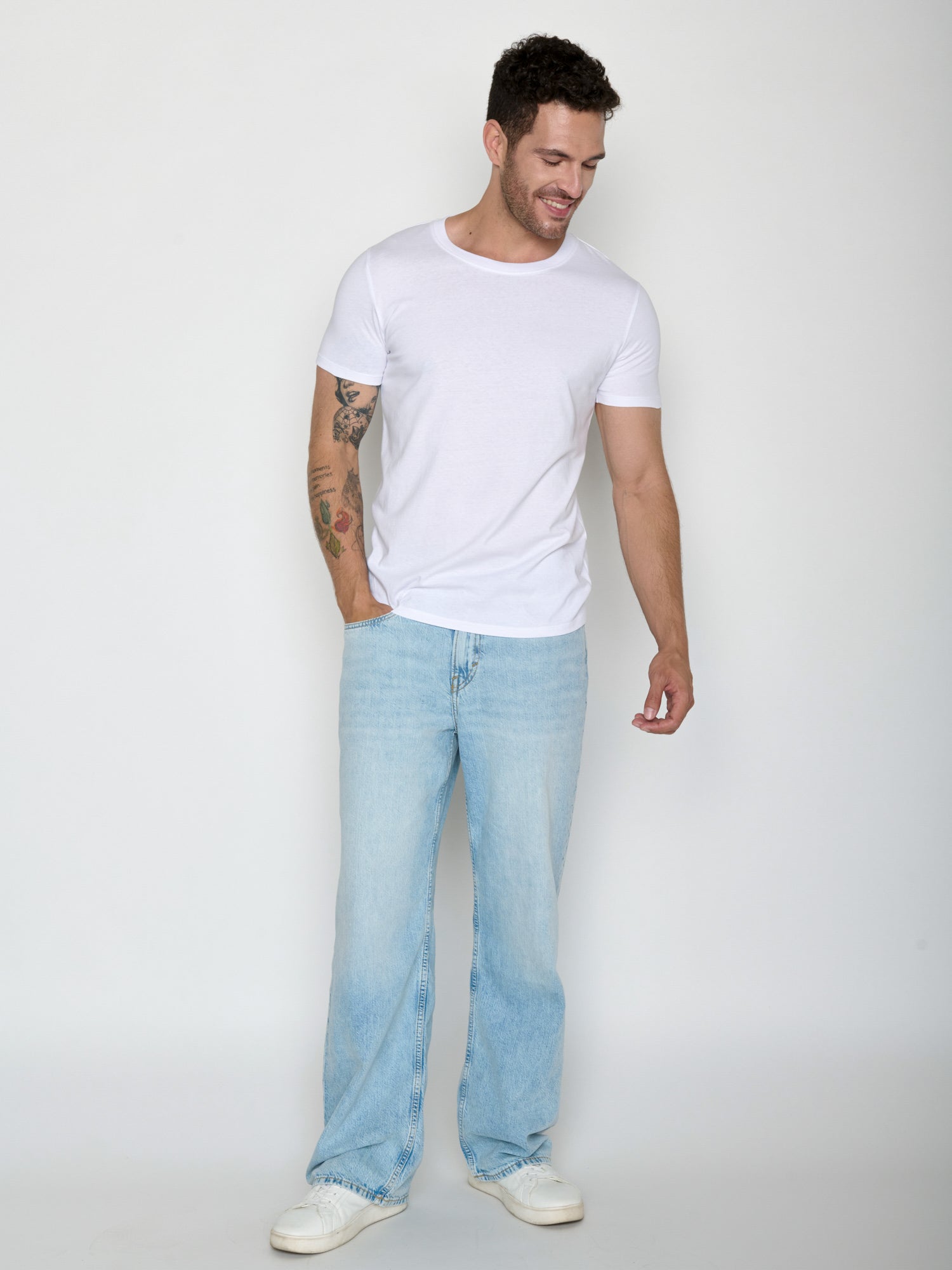 Weiß:  Sportliches T-Shirt aus Bio-Baumwolle für Herren [20492]