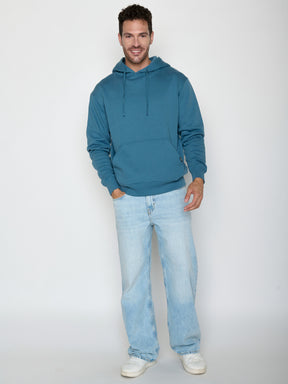 Tidal Blue: Gemütlicher Hoodie aus Bio-Baumwolle für Herren [20510]
