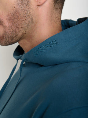 Tidal Blue: Gemütlicher Hoodie aus Bio-Baumwolle für Herren [20511]