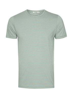 Bamboo Stripes: Sportliches T-Shirt aus Bio-Baumwolle für Herren [20513]