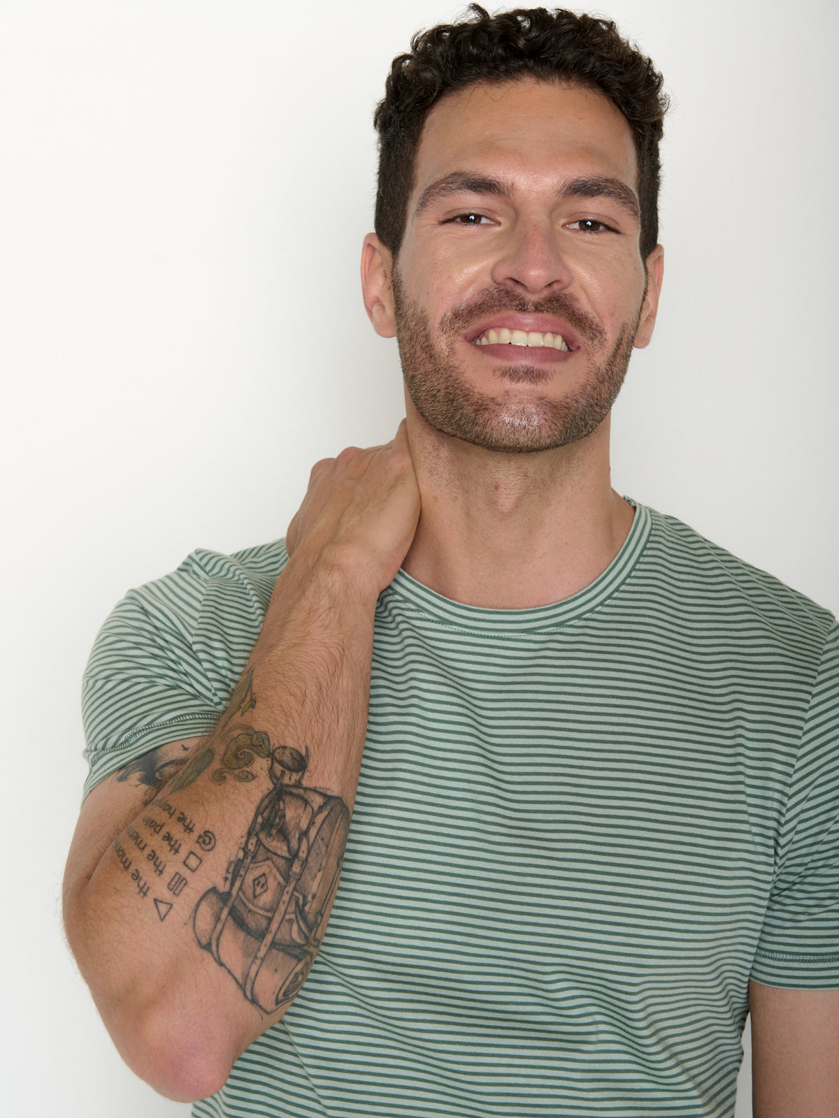 Bamboo Stripes: Sportliches T-Shirt aus Bio-Baumwolle für Herren [20515]