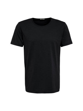 Black: Lässiges T-Shirt aus Bio-Baumwolle für Herren [20518]