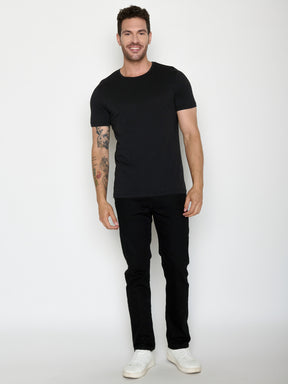 Black: Lässiges T-Shirt aus Bio-Baumwolle für Herren [20521]
