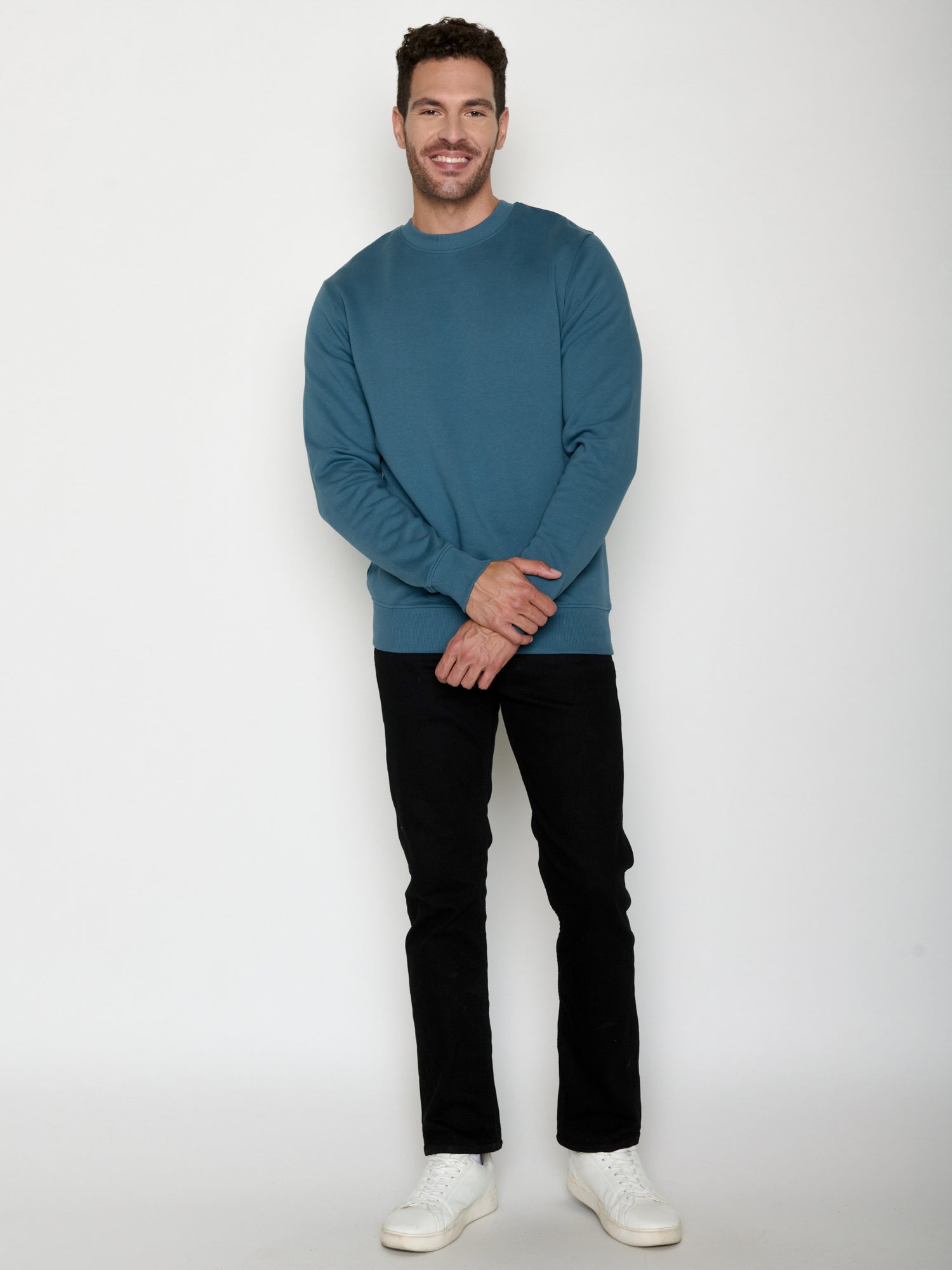 Tidal Blue: Gemütliches Sweatshirt aus Bio-Baumwolle für Herren [20554]