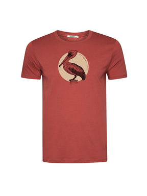 Sunset Red: Sportliches T-Shirt aus Bio-Baumwolle für Herren [20562]
