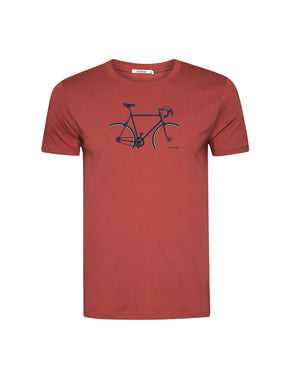 Sunset Red: Sportliches T-Shirt aus Bio-Baumwolle für Herren [20569]