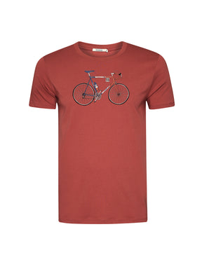 Sunset Red: Sportliches T-Shirt aus Bio-Baumwolle für Herren [20577]