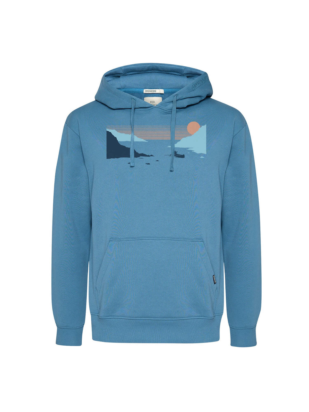 Tidal Blue: Gemütlicher Hoodie aus Bio-Baumwolle für Herren [20593]