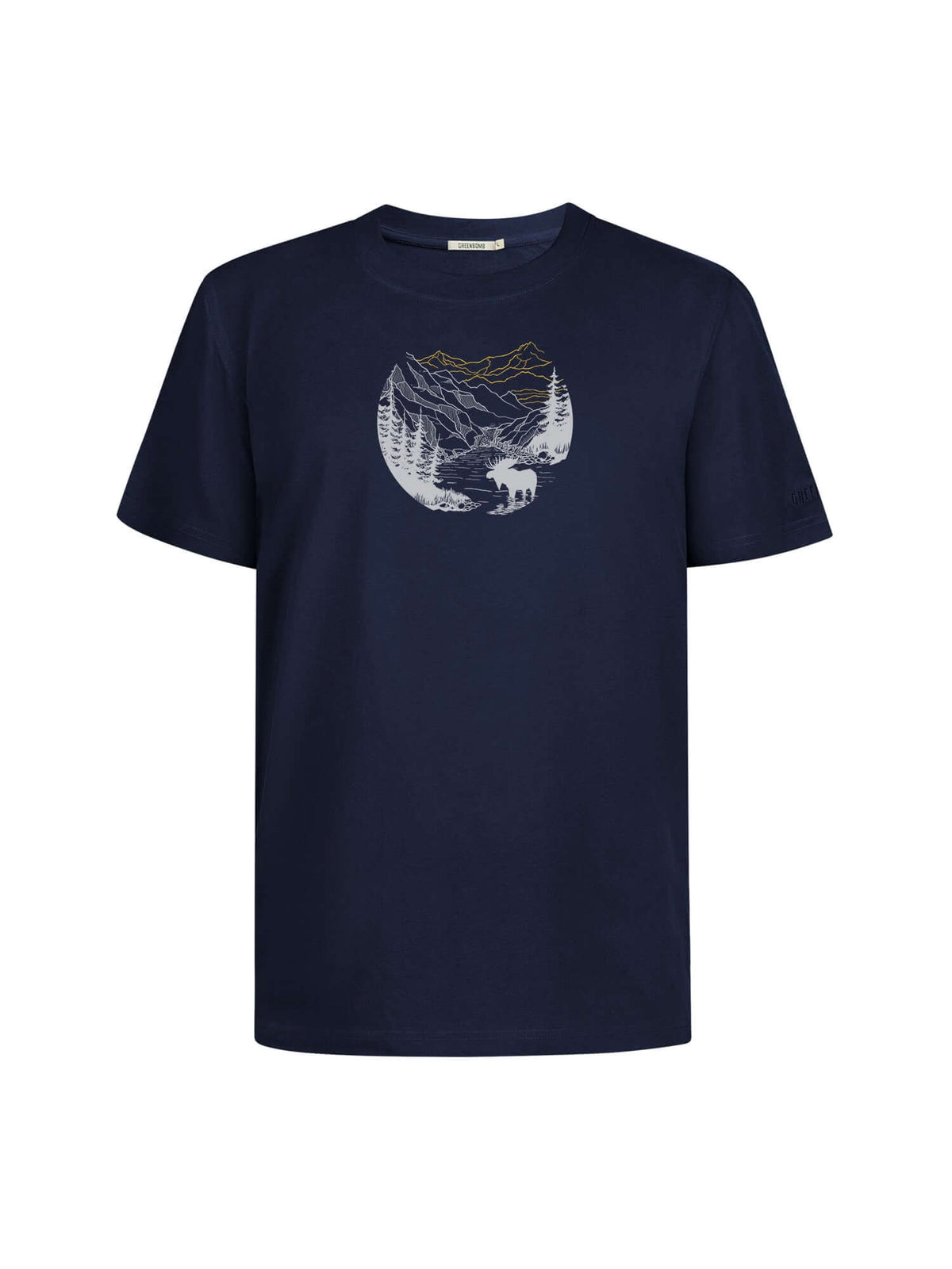 Navy: Lässiges Oversize-T-Shirt aus Bio-Baumwolle für Herren [20603]