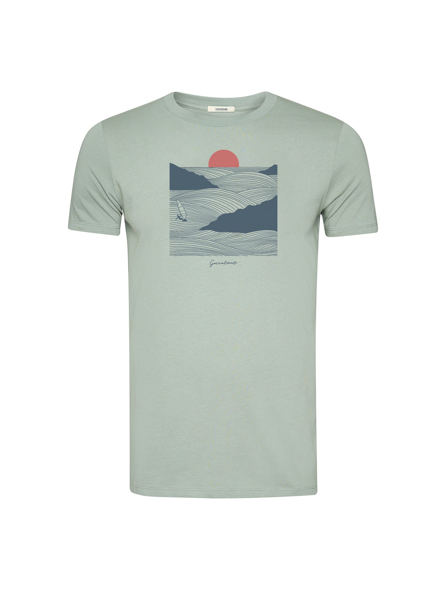 Soft Sage: Sportliches T-Shirt aus Bio-Baumwolle für Herren [20622]