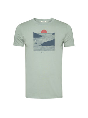 Soft Sage: Sportliches T-Shirt aus Bio-Baumwolle für Herren [20622]