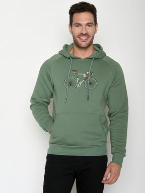 Soft Sage: Hoodie aus Bio-Baumwolle mit Raglan-Arm für Herren [20627]
