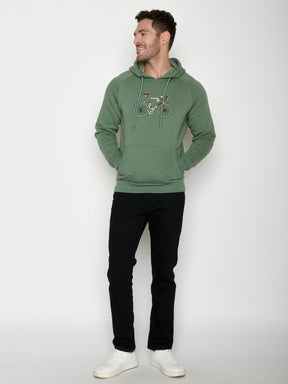 Soft Sage: Hoodie aus Bio-Baumwolle mit Raglan-Arm für Herren [20629]