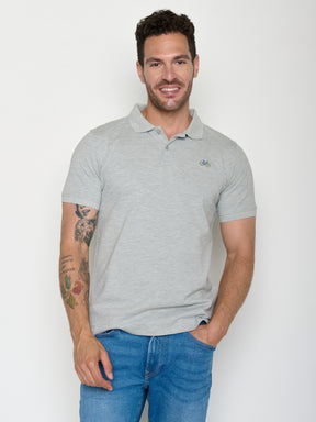 Heather Grey: Sportliches Polo aus Baumwoll-Mix für Herren [20632]