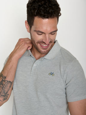 Heather Grey: Sportliches Polo aus Baumwoll-Mix für Herren [20633]