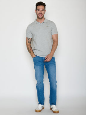 Heather Grey: Sportliches Polo aus Baumwoll-Mix für Herren [20634]