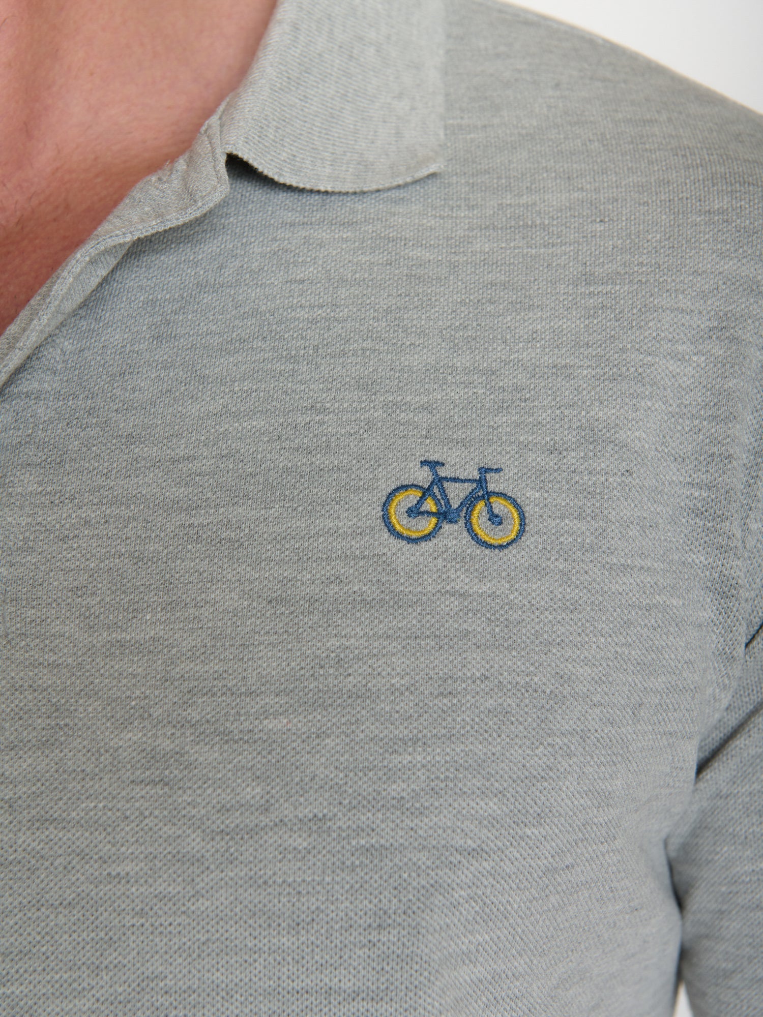 Heather Grey: Sportliches Polo aus Baumwoll-Mix für Herren [20635]