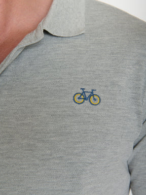 Heather Grey: Sportliches Polo aus Baumwoll-Mix für Herren [20635]