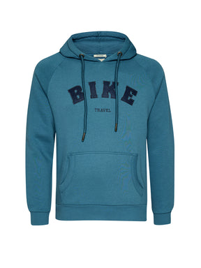 Tidal Blue: Hoodie aus Bio-Baumwolle mit Raglan-Arm für Herren [20637]