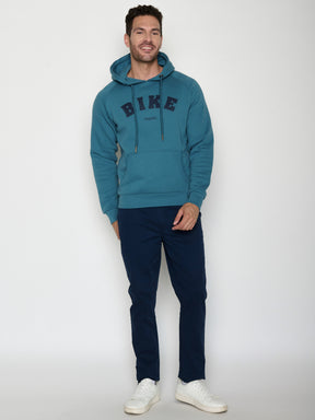 Tidal Blue: Hoodie aus Bio-Baumwolle mit Raglan-Arm für Herren [20640]