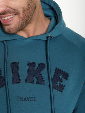 Tidal Blue: Hoodie aus Bio-Baumwolle mit Raglan-Arm für Herren [20642]