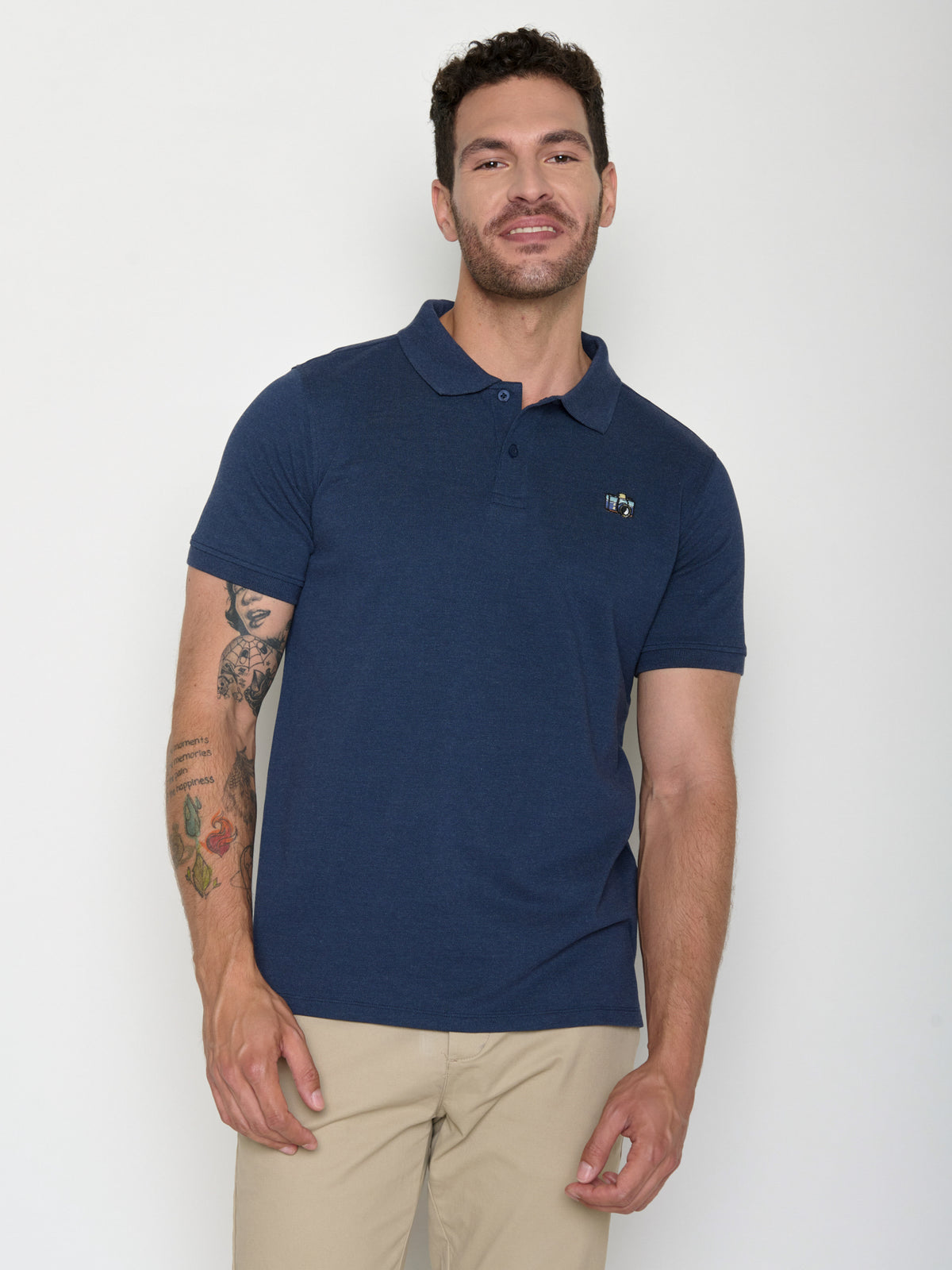 Navy: Sportliches Polo aus Baumwoll-Mix für Herren [20645]