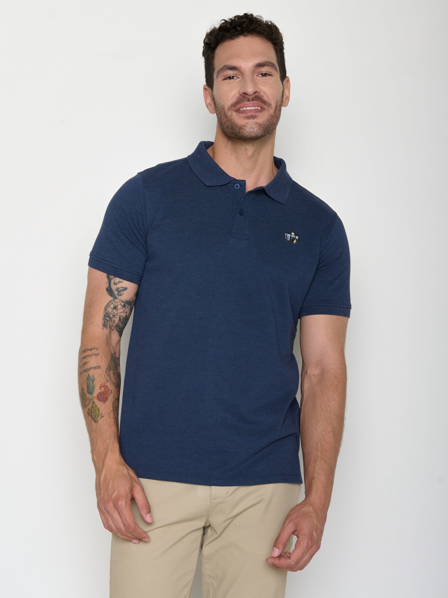 Navy: Sportliches Polo aus Baumwoll-Mix für Herren [20645]