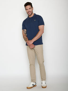 Navy: Sportliches Polo aus Baumwoll-Mix für Herren [20647]