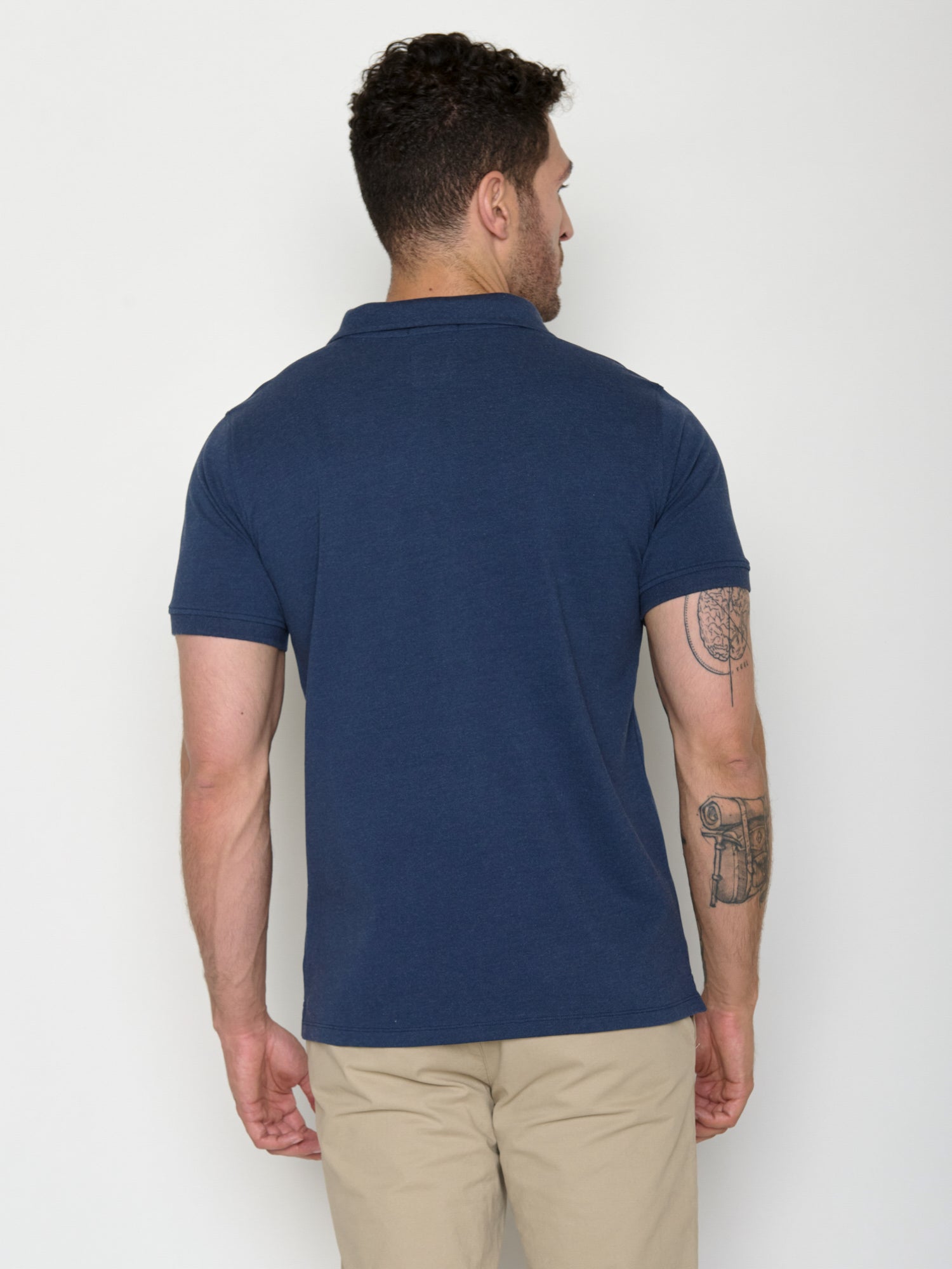 Navy: Sportliches Polo aus Baumwoll-Mix für Herren [20649]