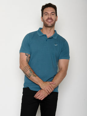 Tidal Blue: Sportliches Polo aus Baumwoll-Mix für Herren [20651]