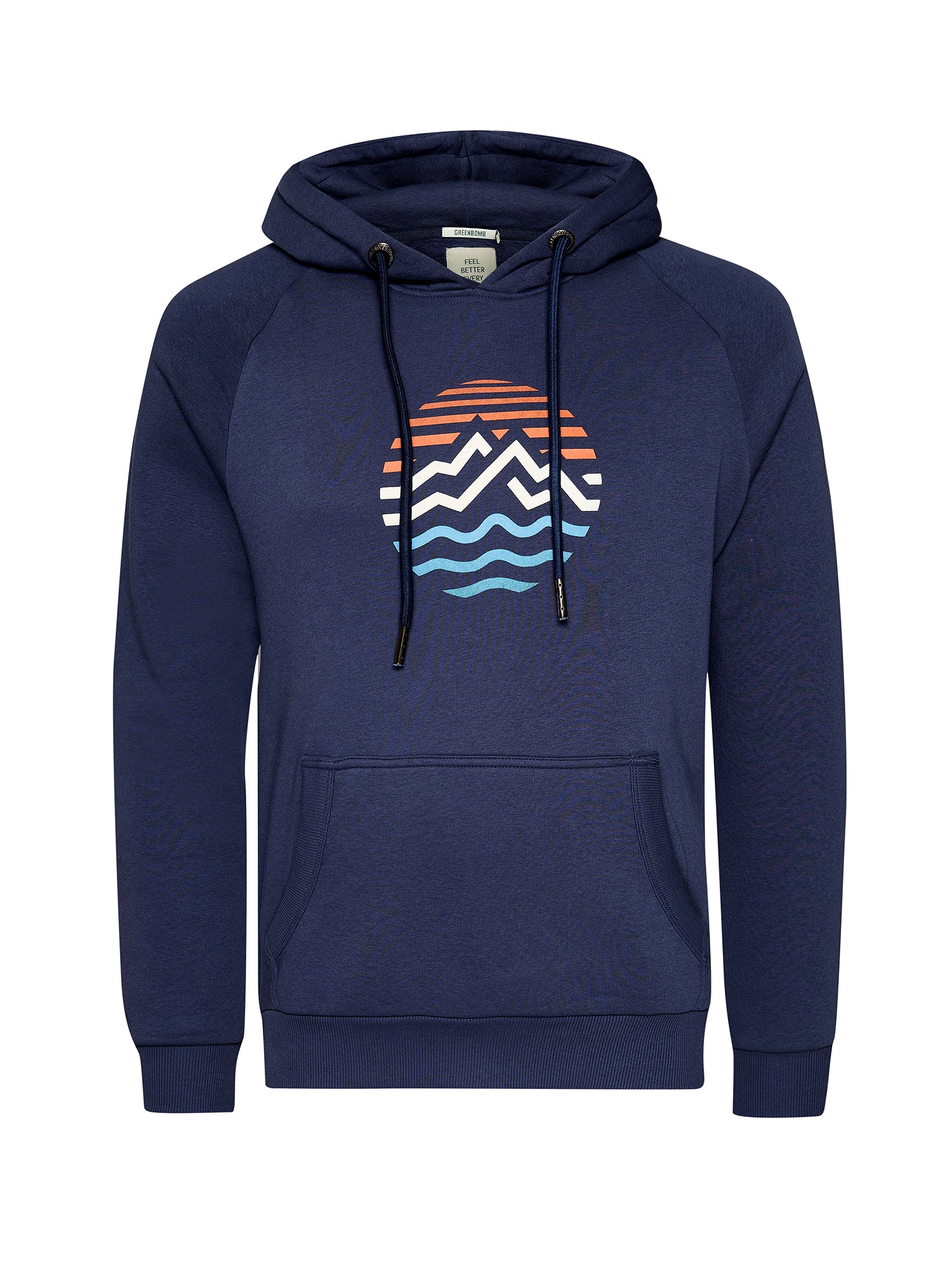 Navy: Hoodie aus Bio-Baumwolle mit Raglan-Arm für Herren [20656]