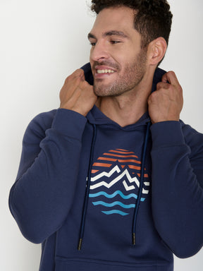 Navy: Hoodie aus Bio-Baumwolle mit Raglan-Arm für Herren [20658]