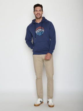 Navy: Hoodie aus Bio-Baumwolle mit Raglan-Arm für Herren [20659]